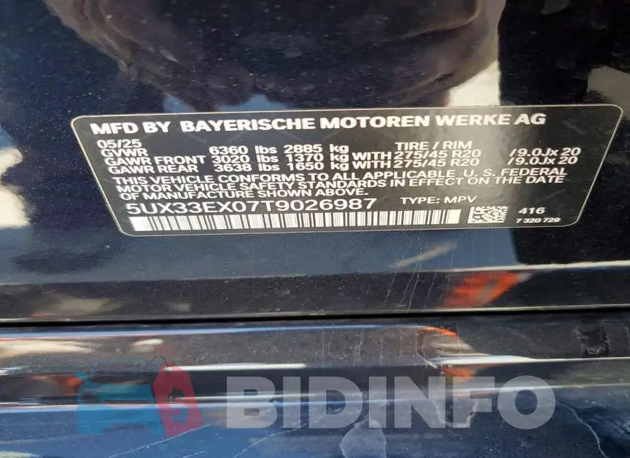 5UX33EX07T9026987 Photo# 13