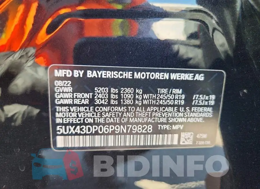 5UX43DP06P9N79828 Photo# 12