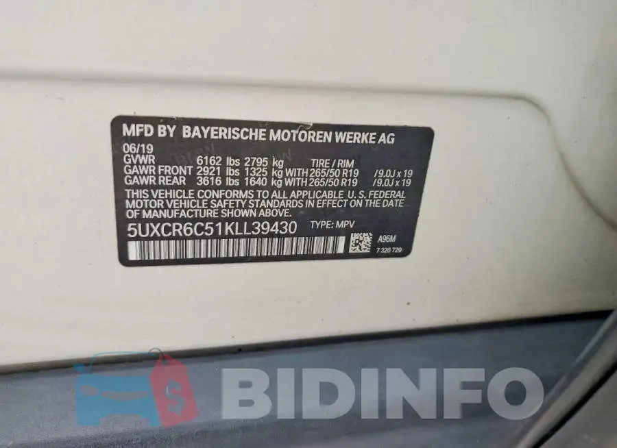 5UXCR6C51KLL39430 Photo# 13
