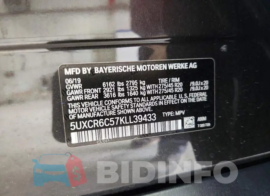 5UXCR6C57KLL39433 Photo# 14