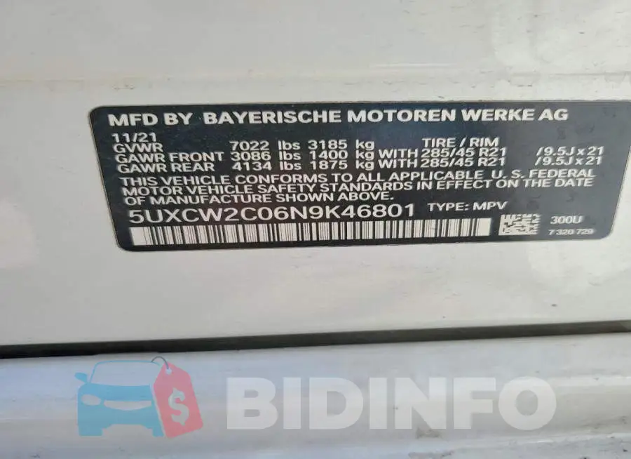 5UXCW2C06N9K46801 Photo# 14