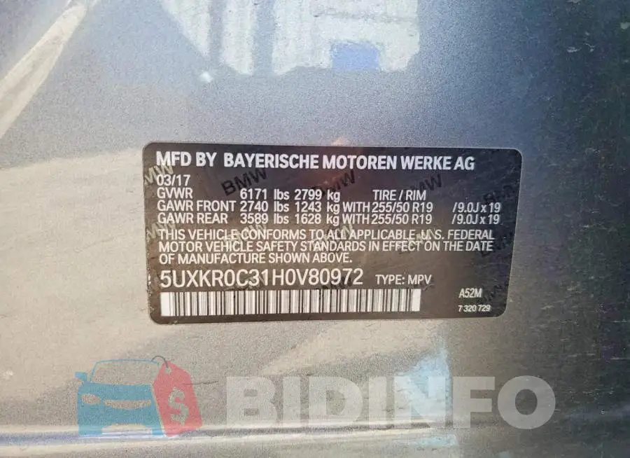 5UXKR0C31H0V80972 Photo# 12