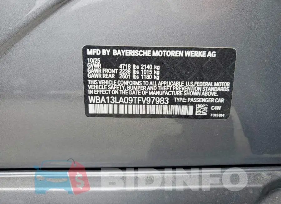 WBA13LA09TFV97983 Photo# 12