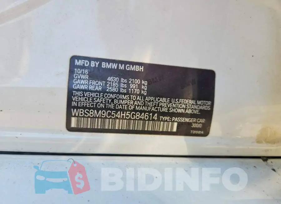 WBS8M9C54H5G84614 Photo# 12