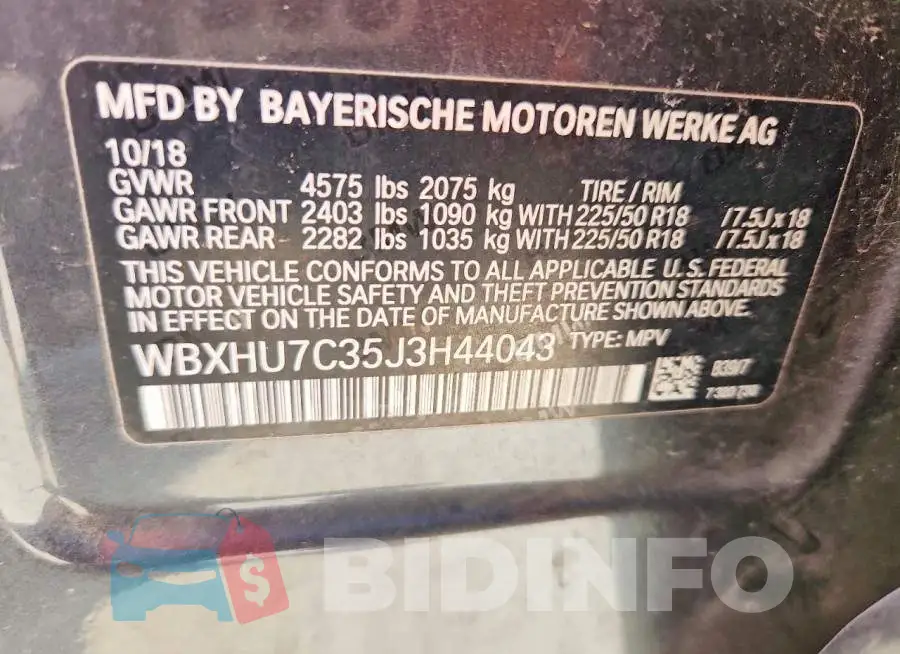 WBXHU7C35J3H44043 Photo# 13