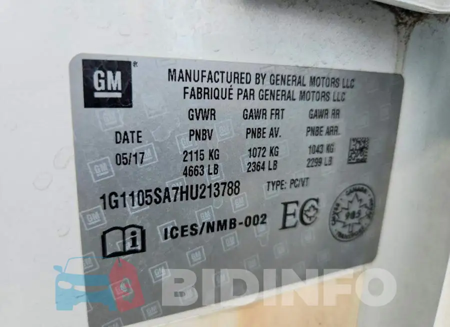 1G1105SA7HU213788 Photo# 12