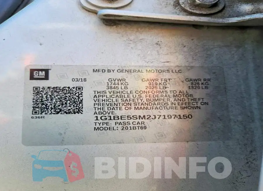 1G1BE5SM2J7197150 Photo# 12