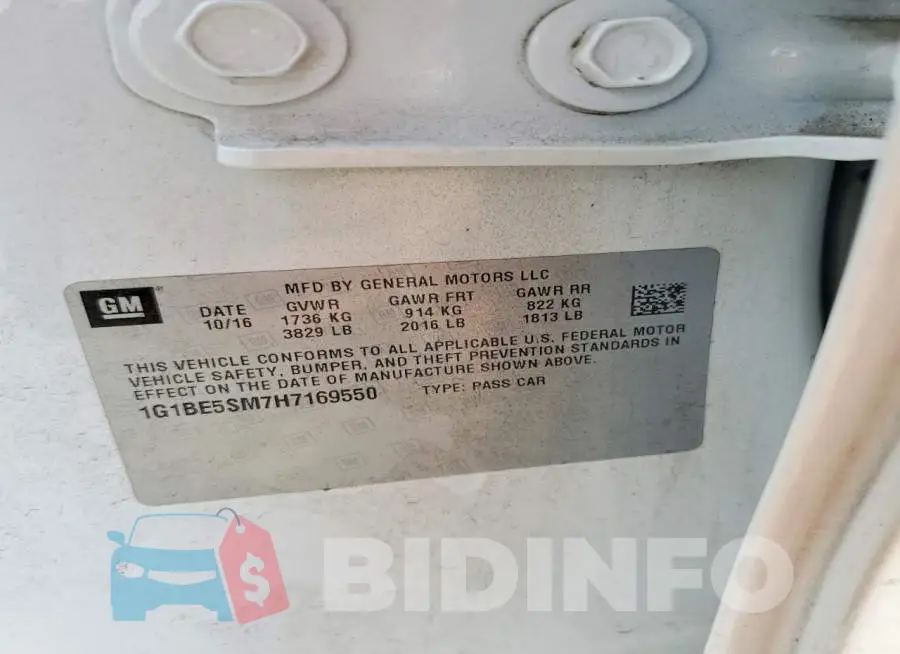 1G1BE5SM7H7169550 Photo# 12