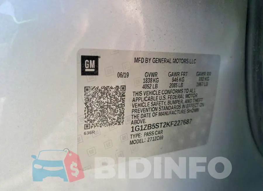 1G1ZB5ST2KF227687 Photo# 12