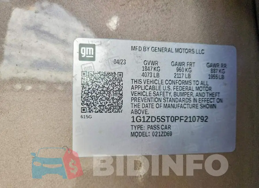 1G1ZD5ST0PF210792 Photo# 12