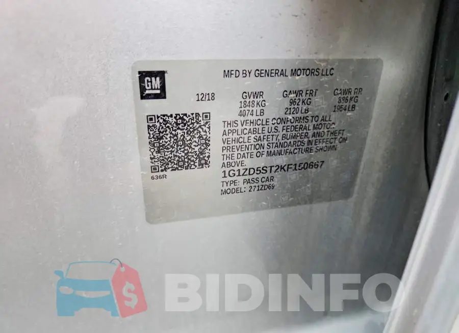 1G1ZD5ST2KF150667 Photo# 12