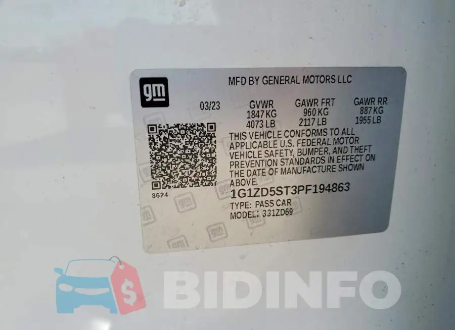 1G1ZD5ST3PF194863 Photo# 12