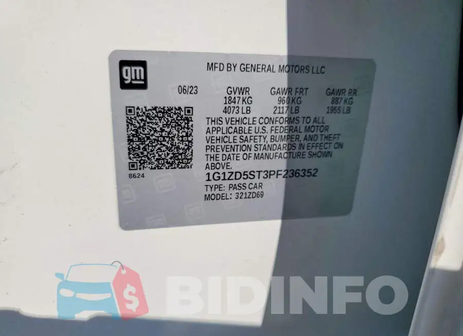 1G1ZD5ST3PF236352 Photo# 12