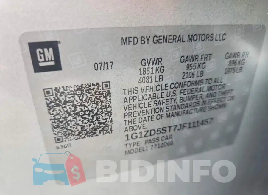 1G1ZD5ST7JF111457 Photo# 12