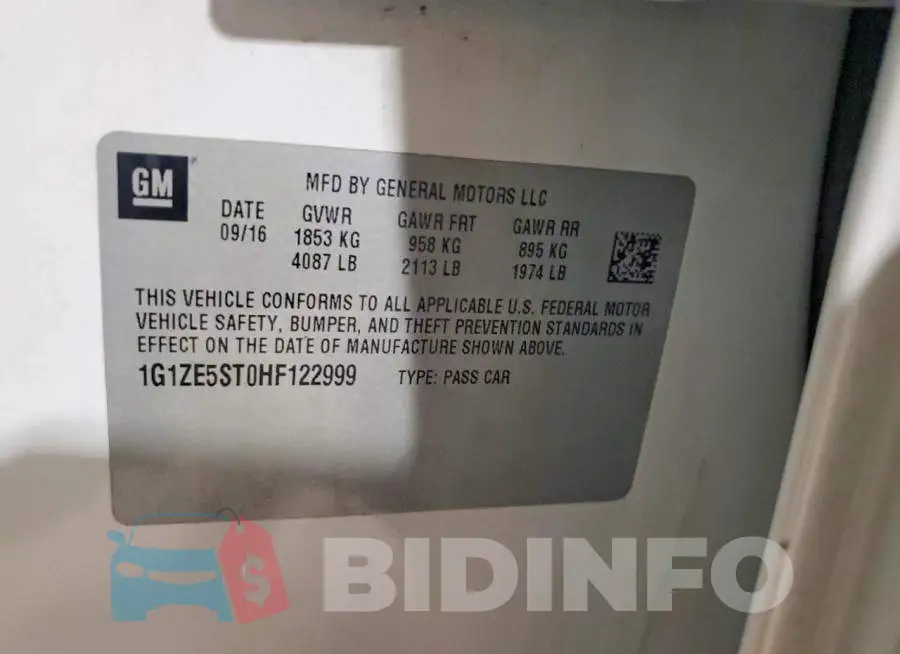 1G1ZE5ST0HF122999 Photo# 12