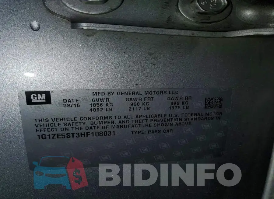 1G1ZE5ST3HF108031 Photo# 12