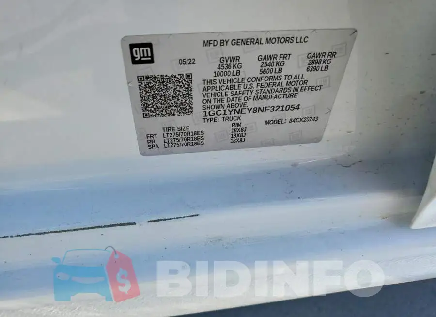 1GC1YNEY8NF321054 Photo# 12