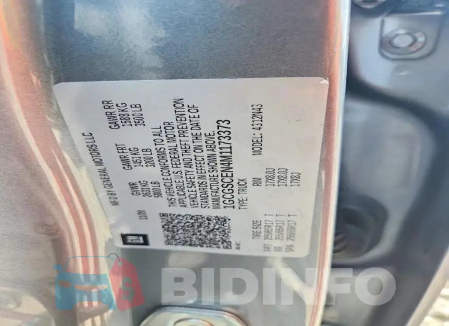 1GCGSCEN4M1173373 Photo# 12