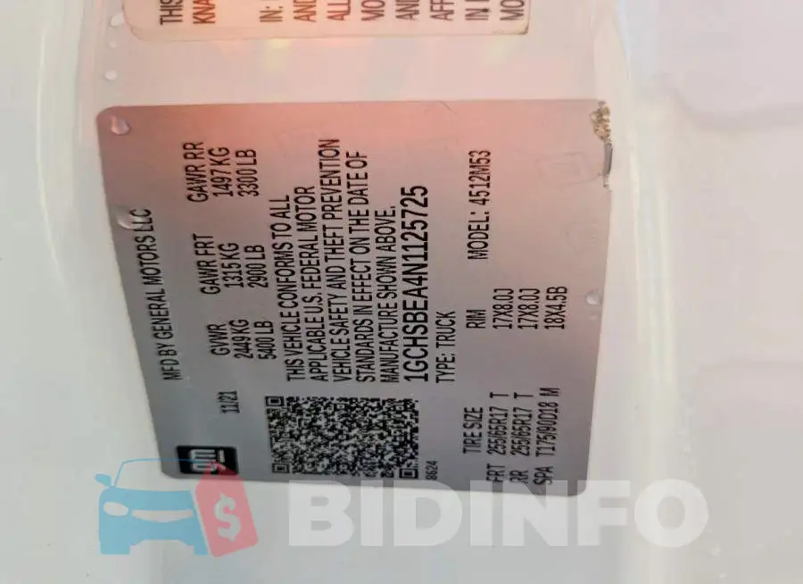 1GCHSBEA4N1125725 Photo# 13