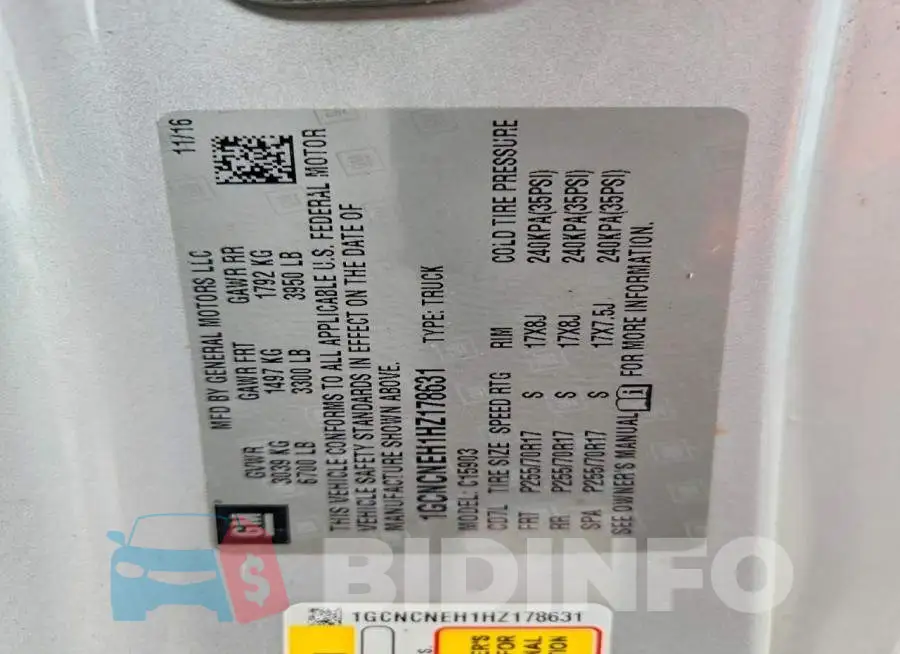 1GCNCNEH1HZ178631 Photo# 12