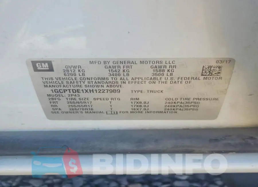 1GCPTDE1XH1227989 Photo# 12