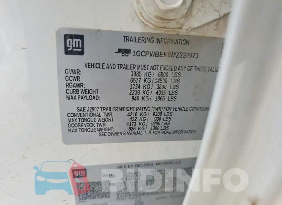1GCPWBEK8MZ337973 Photo# 12