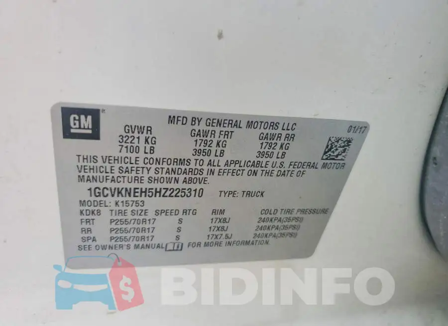 1GCVKNEH5HZ225310 Photo# 12