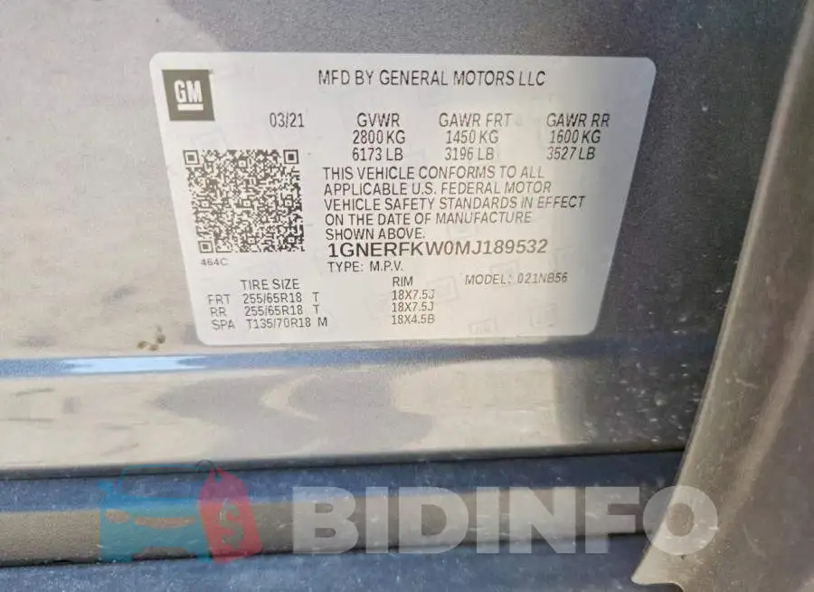 1GNERFKW0MJ189532 Photo# 13
