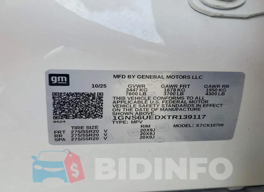 1GNS6UEDXTR139117 Photo# 13