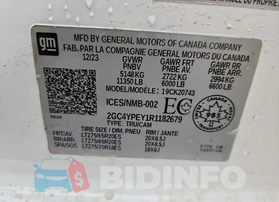 2GC4YPEY1R1182679 Photo# 14