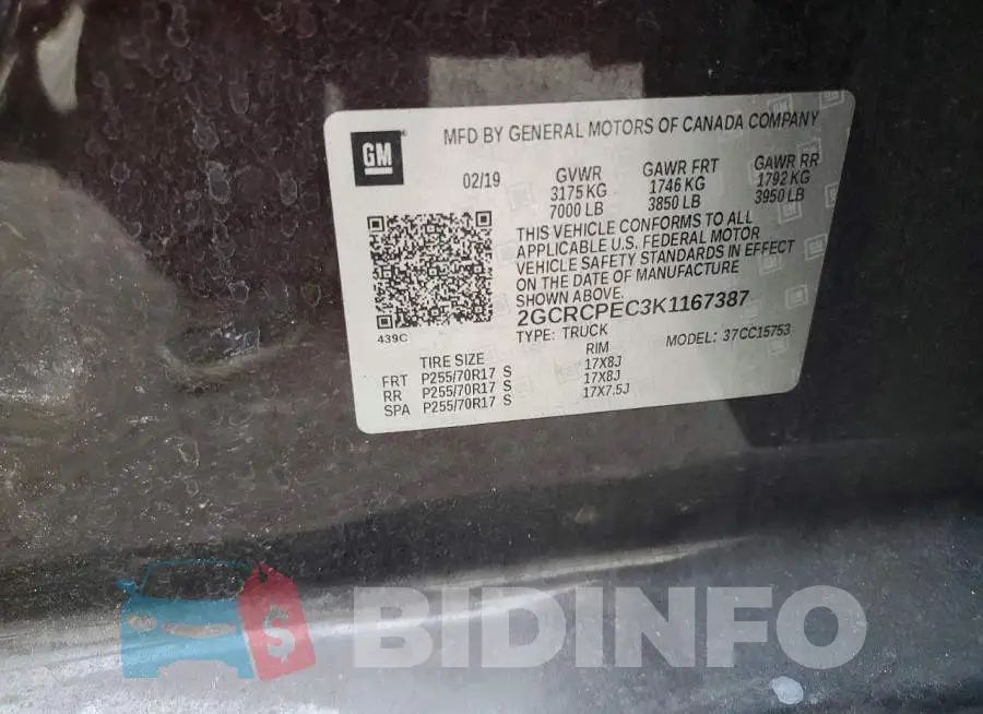 2GCRCPEC3K1167387 Photo# 12