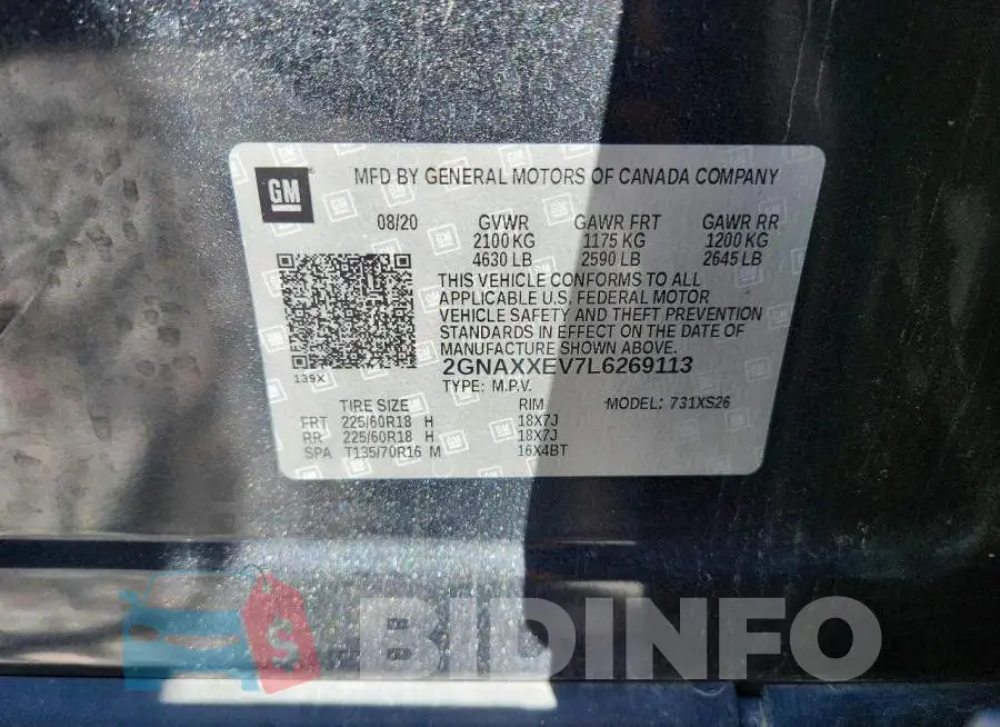 2GNAXXEV7L6269113 Photo# 13