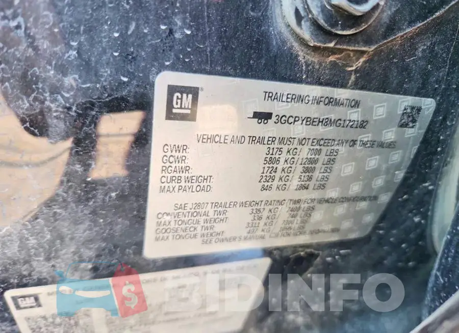 3GCPYBEH8MG172182 Photo# 12