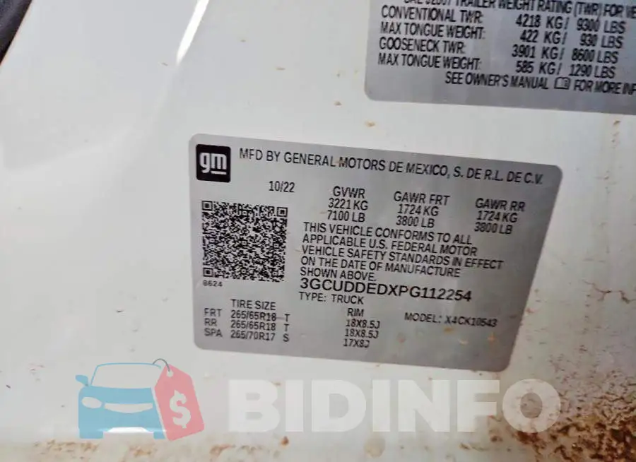3GCUDDEDXPG112254 Photo# 12