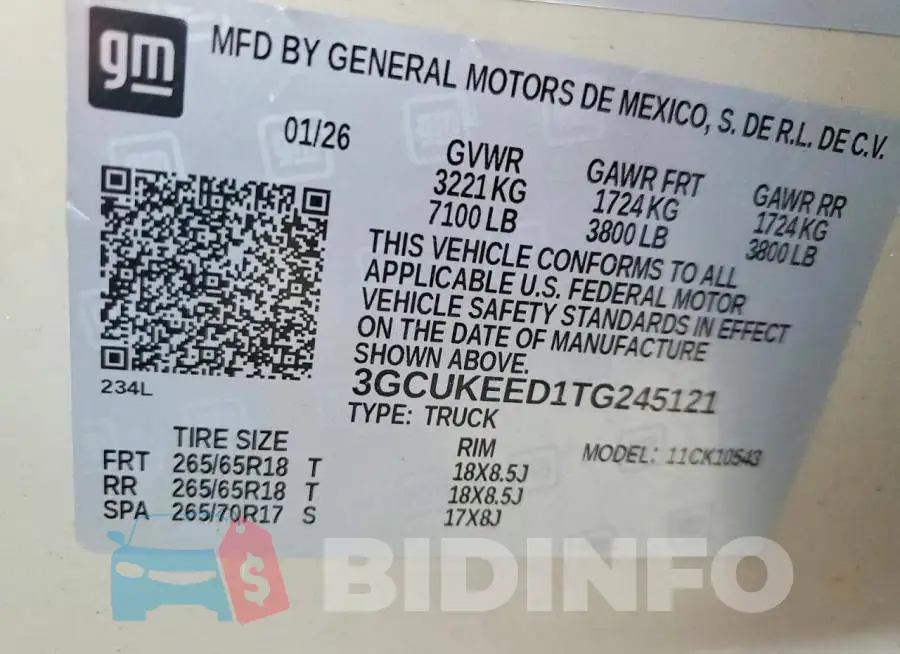 3GCUKEED1TG245121 Photo# 12