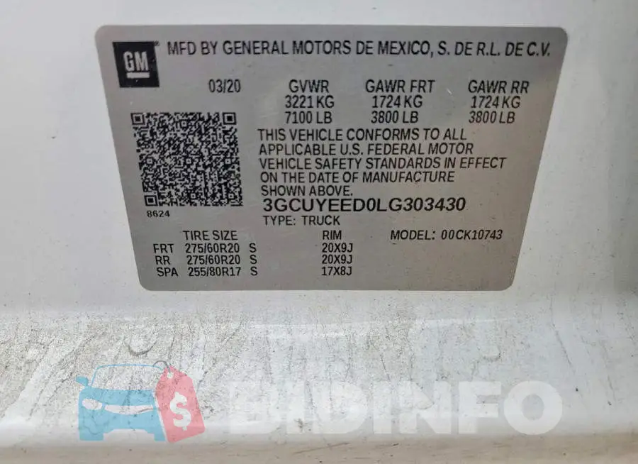 3GCUYEED0LG303430 Photo# 12