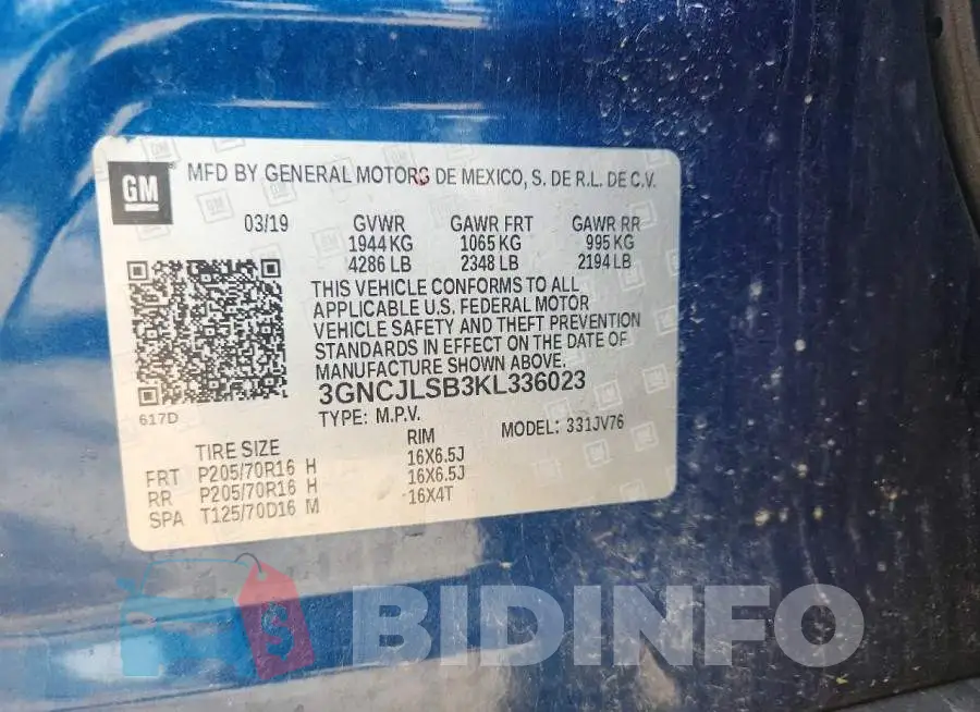 3GNCJLSB3KL336023 Photo# 13