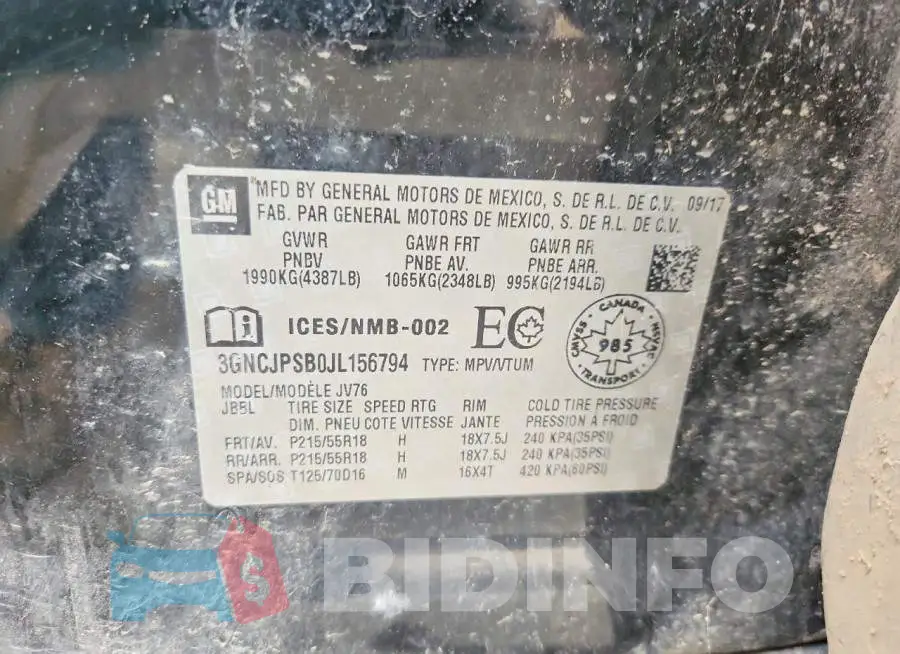 3GNCJPSB0JL156794 Photo# 14