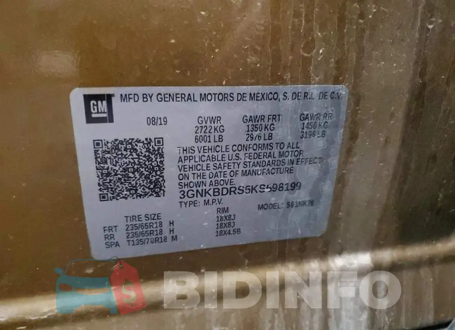 3GNKBDRS5KS698199 Photo# 13