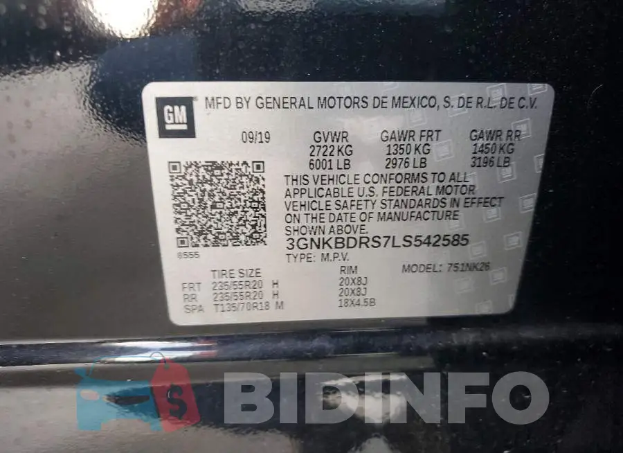 3GNKBDRS7LS542585 Photo# 13