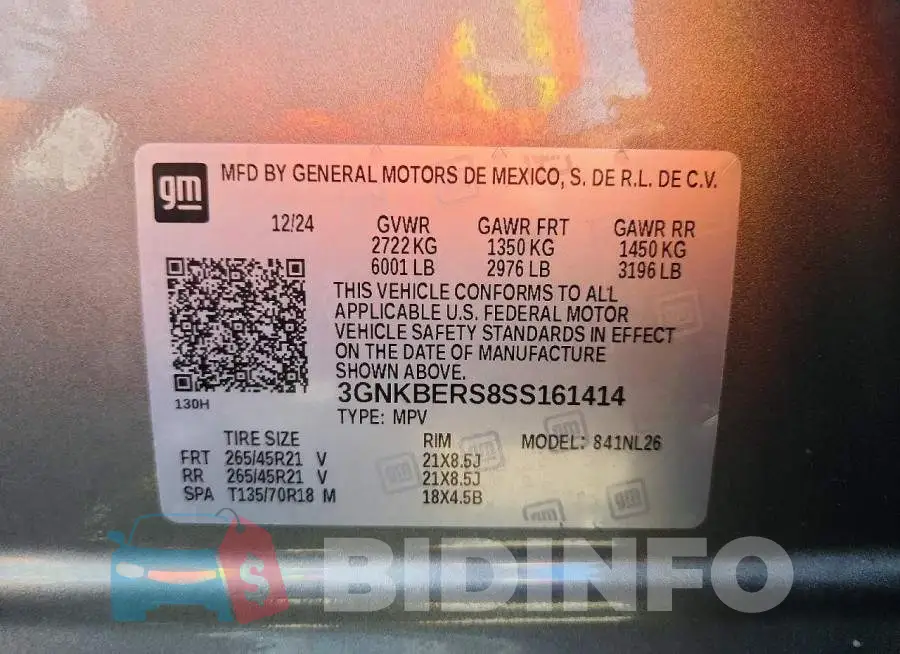 3GNKBERS8SS161414 Photo# 12