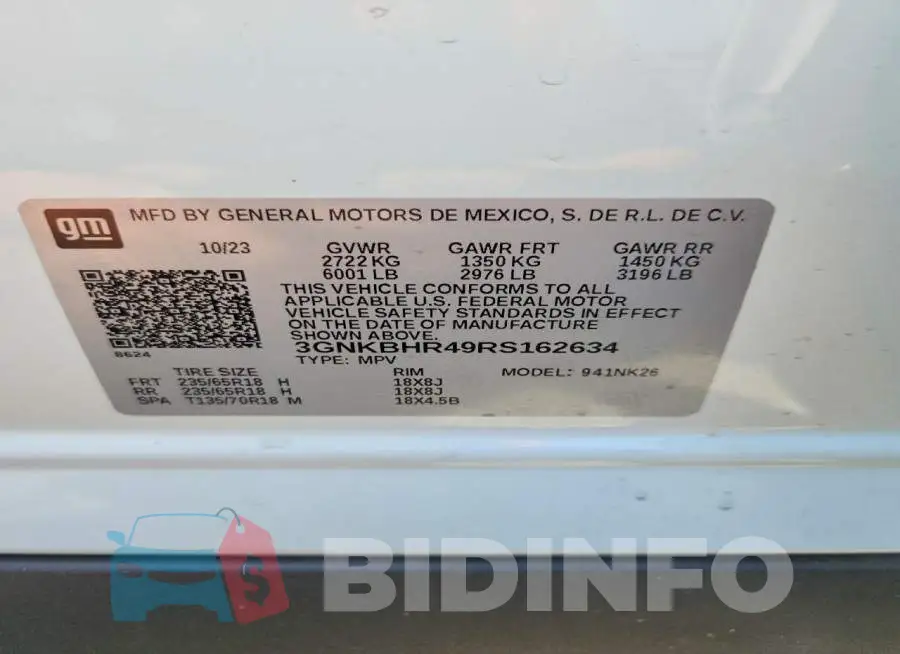 3GNKBHR49RS162634 Photo# 12