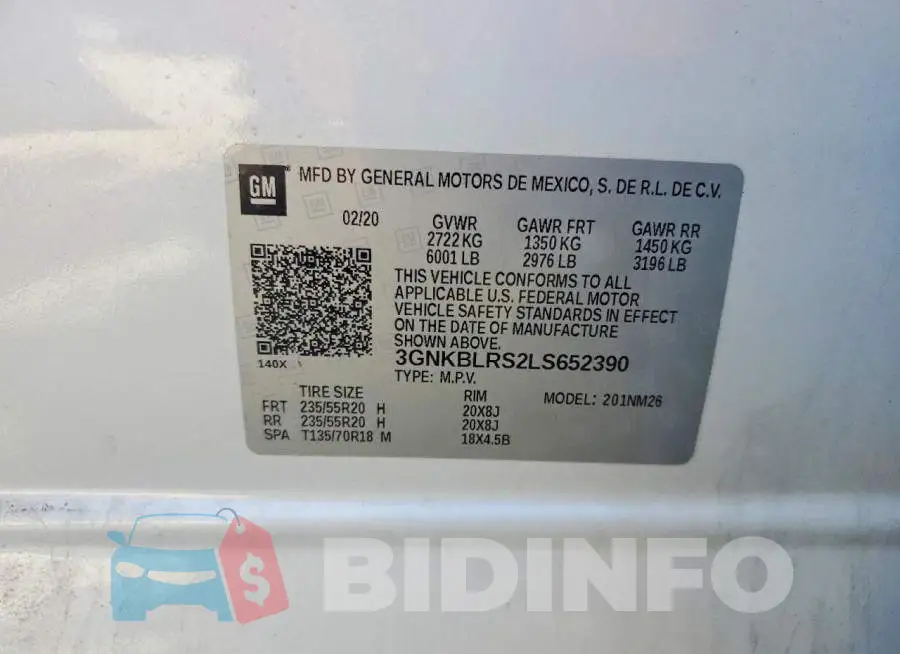 3GNKBLRS2LS652390 Photo# 14