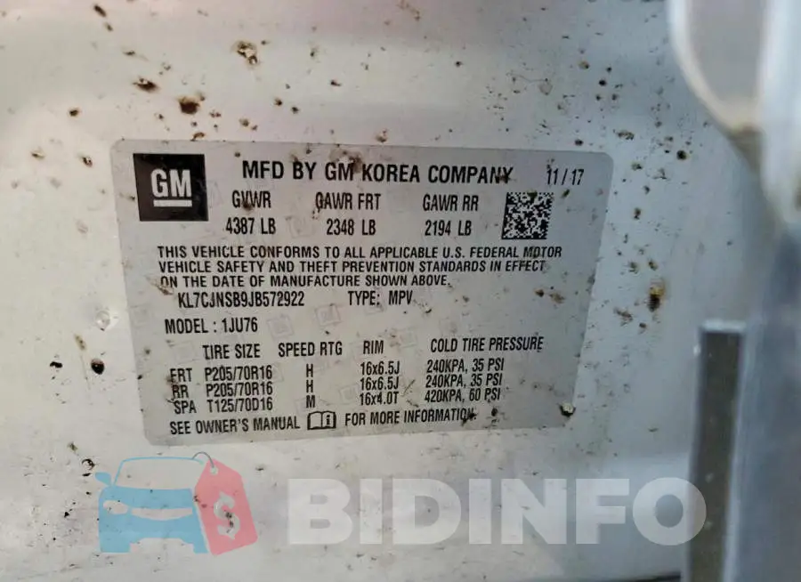KL7CJNSB9JB572922 Photo# 13