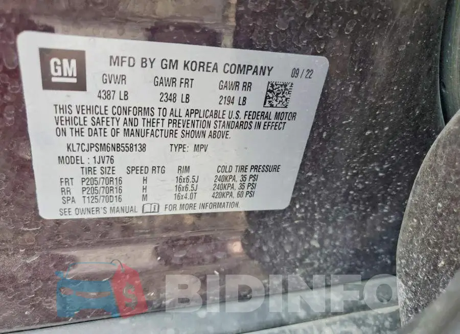 KL7CJPSM6NB558138 Photo# 13