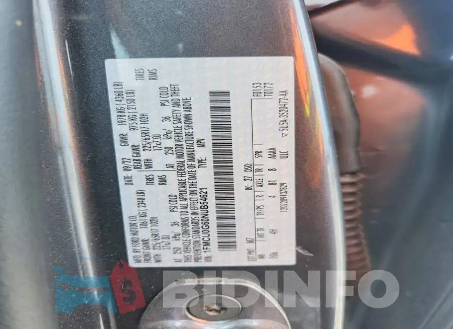 1FMCU0G60NUB54621 Photo# 14