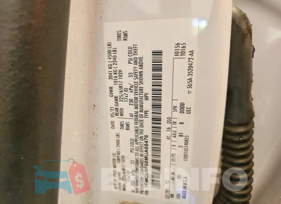 1FMCU9F68MUA68476 Photo# 13