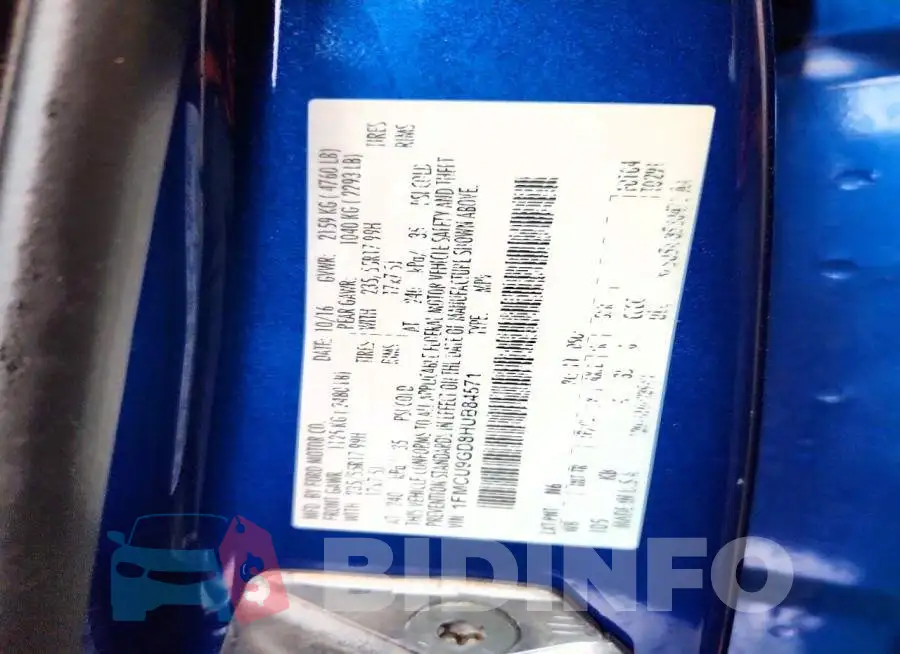 1FMCU9GD8HUB84571 Photo# 13
