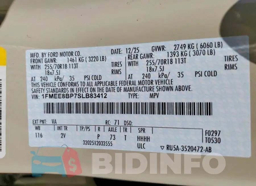 1FMEE8BP7SLB83412 Photo# 13