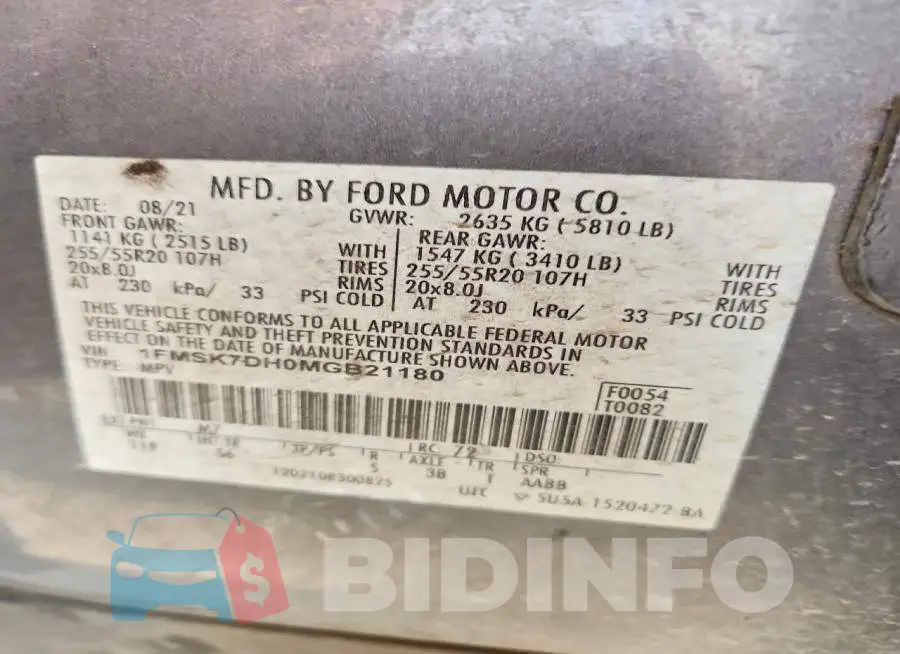 1FMSK7DH0MGB21180 Photo# 14